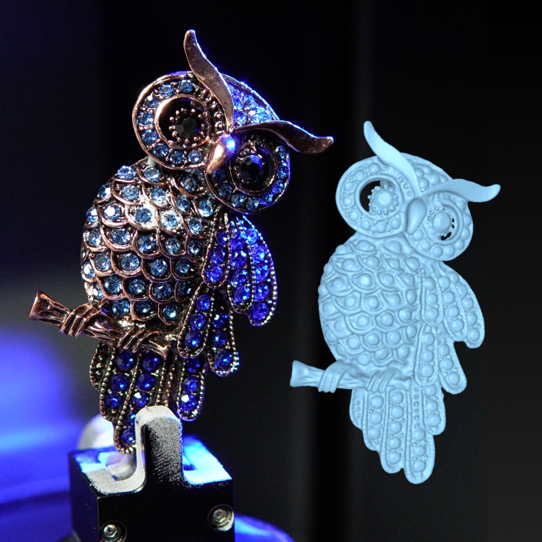 Jewelry piece translated into a CAD-guided reconstruction workflow
