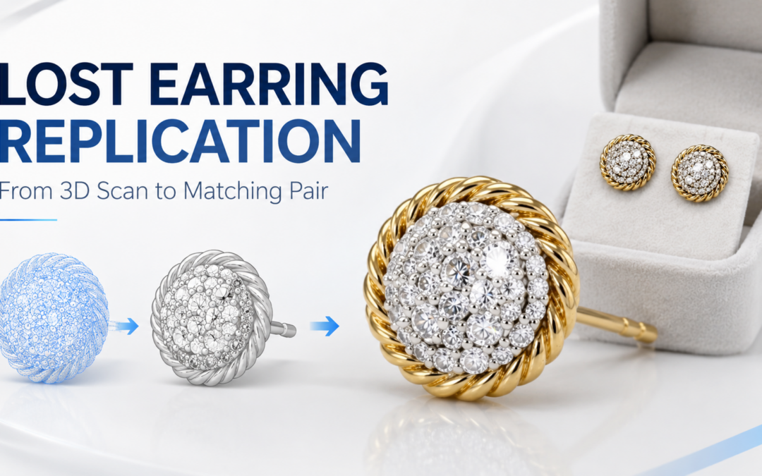 Lost Earring Replication: How eLUXE3D Scanning Technology Helps Jewelers Recreate a Missing Match