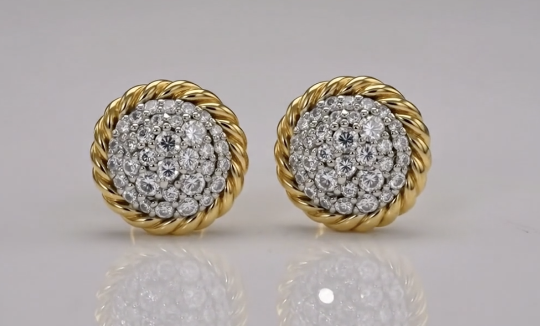 Pair of earrings used to illustrate lost earring replication