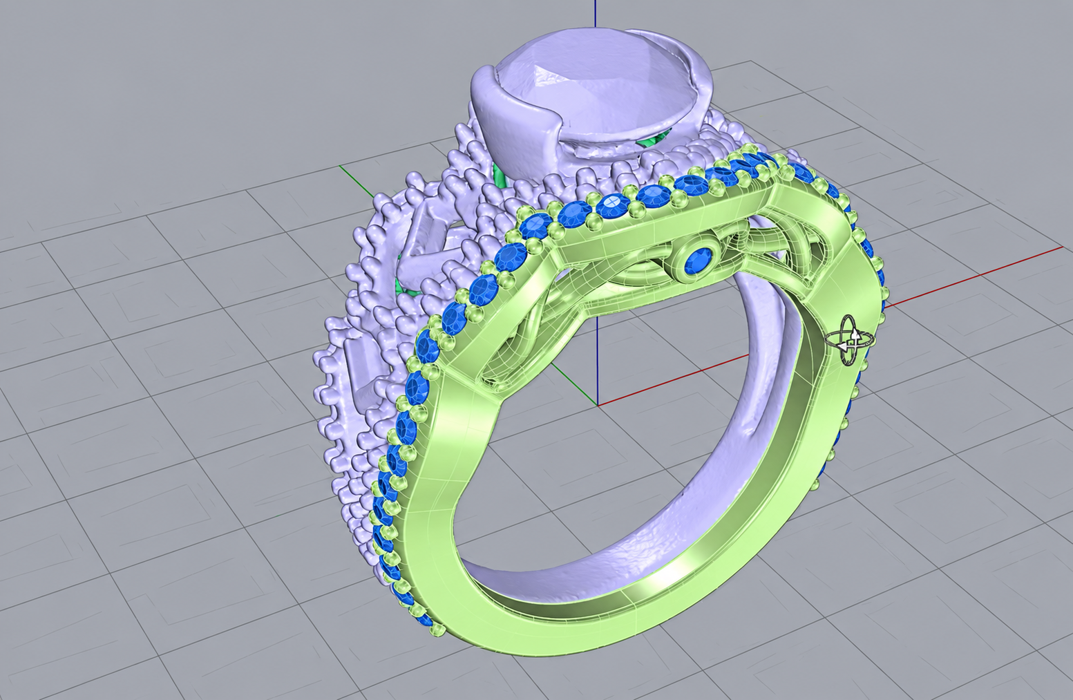 Jewelry scan data being used as the foundation for a CAD redesign